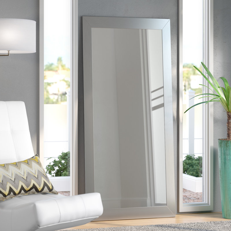 Wade Logan Brushed Nickel Aluminum Full Body Wall Mirror